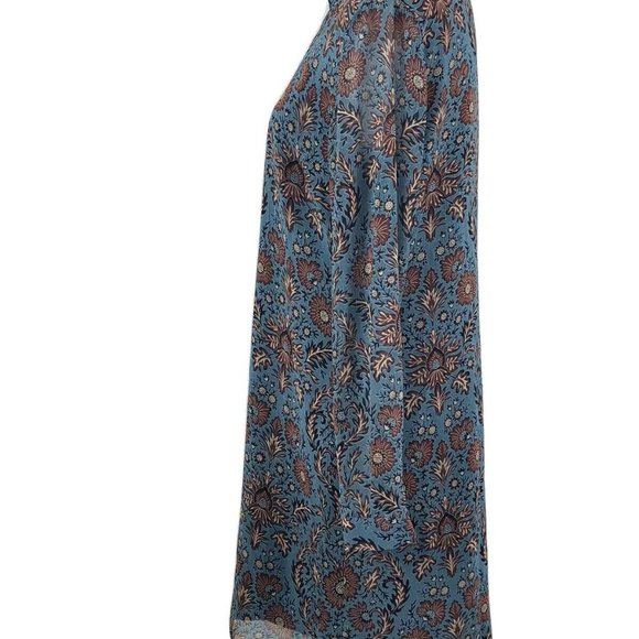 *Cabi # 3295 Provincial Floral Shift Dress Womens  Blue Brown Shee… - Picture 4 of 7